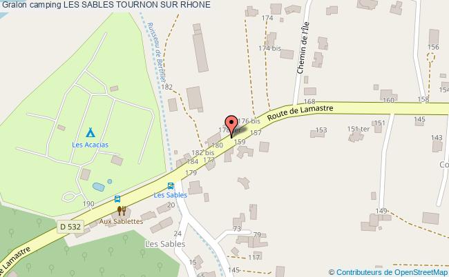 plan Camping Les Sables TOURNON SUR RHONE
