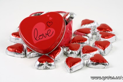 Carte coeur chocolat thème amour