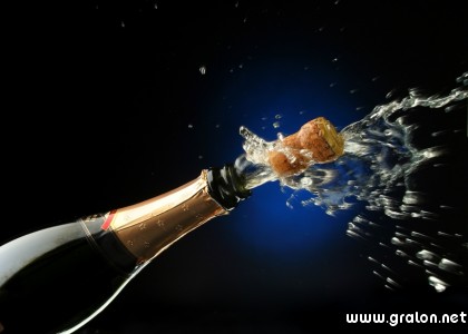 Carte champagne thème anniversaire