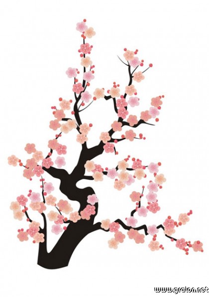 Carte fleur japon thème fleurs