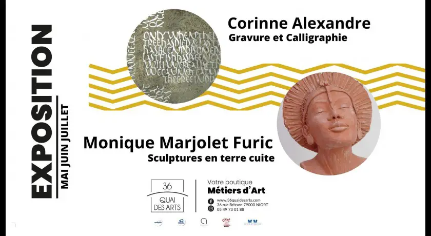 Exposition de corinne alexandre et monique marjolet furic au 36 quai des arts