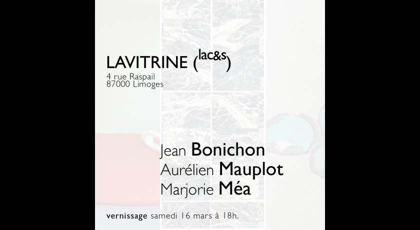 Lavitrine (lac&s) invite trois artistes du cac23bis, jean bonichon, aurélien mauplot, marjorie méa - limoges