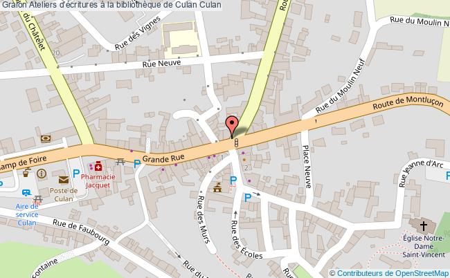 plan Ateliers D'écritures à La Bibliothèque De Culan Culan