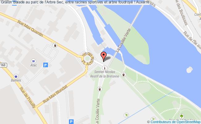 plan Balade Au Parc De L’arbre Sec, Entre Racines Sportives Et Arbre Foudroyé ! Auxerre