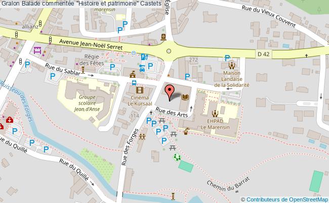 plan Balade Commentée "histoire Et Patrimoine" Castets