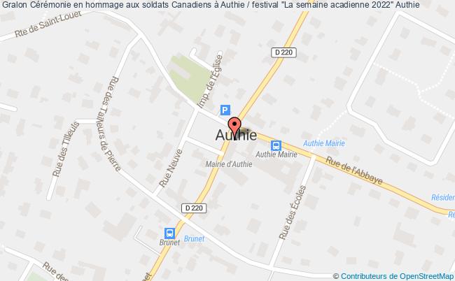 plan Cérémonie En Hommage Aux Soldats Canadiens à Authie / Festival "la Semaine Acadienne 2024" Authie