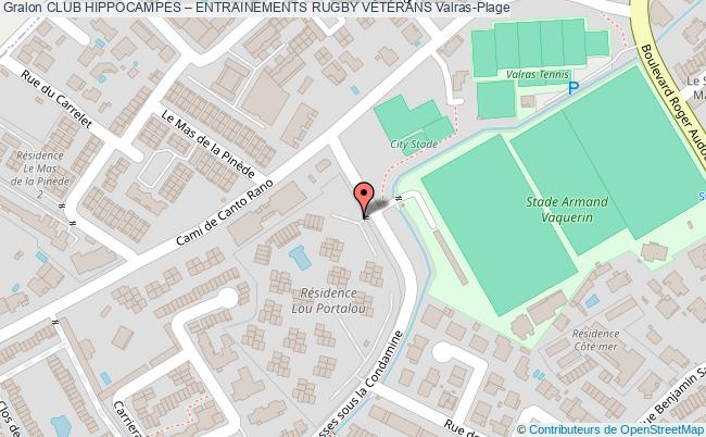 plan Club Hippocampes – Entrainements Rugby VÉtÉrans Valras-Plage