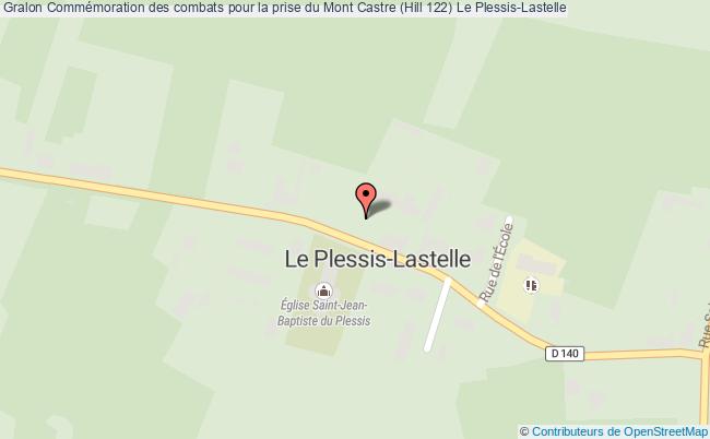 plan Commémoration Des Combats Pour La Prise Du Mont Castre (hill 122) Le Plessis-Lastelle