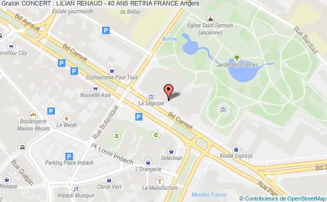 plan Concert : Lilian Renaud - 40 Ans Retina France Angers