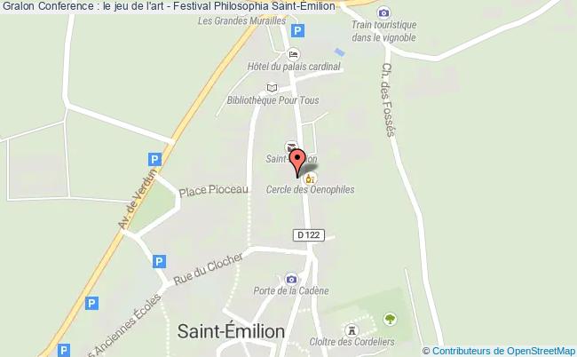 plan Conference : Le Jeu De L'art - Festival Philosophia Saint-Emilion