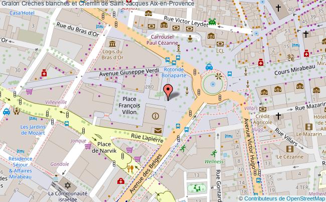 plan Crèches Blanches Et Chemin De Saint-jacques Aix en Provence