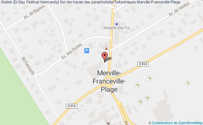 plan [d-day Festival Normandy] Sur Les Traces Des Parachutistes Britanniques Merville-Franceville-Plage