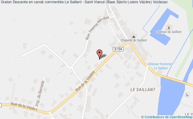plan Descente En Canoë Commentée Le Saillant - Saint Viance (base Sports Loisirs Vézère) Voutezac