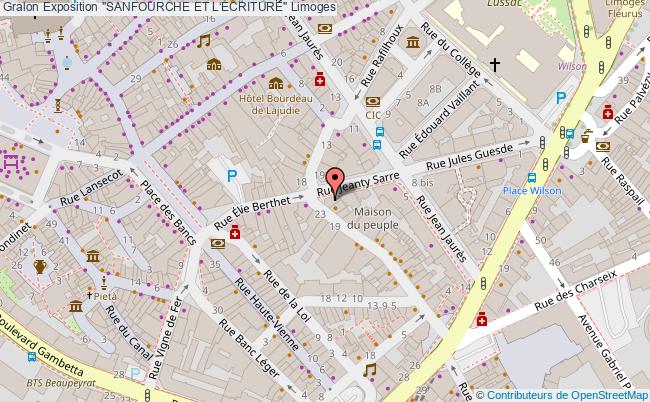 plan Exposition "sanfourche Et L‘Écriture" Limoges