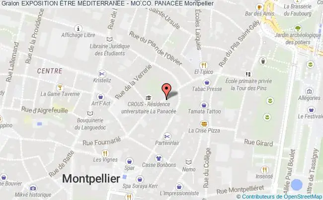 plan Exposition Être MÉditerranÉe - Mo.co. PanacÉe Montpellier