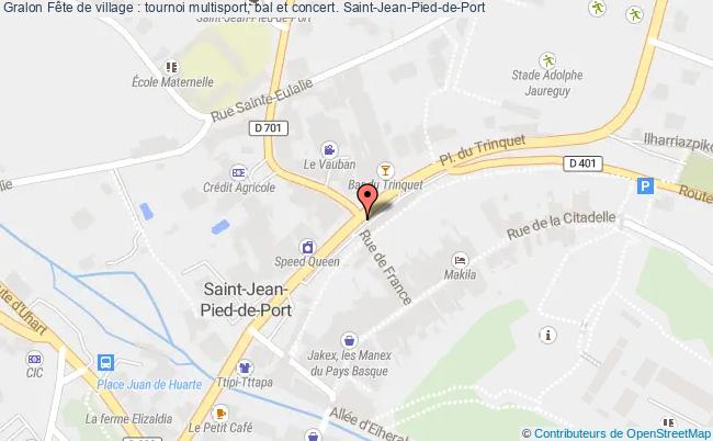plan Fête De Village : Tournoi Multisport, Bal Et Concert. Saint-Jean-Pied-de-Port