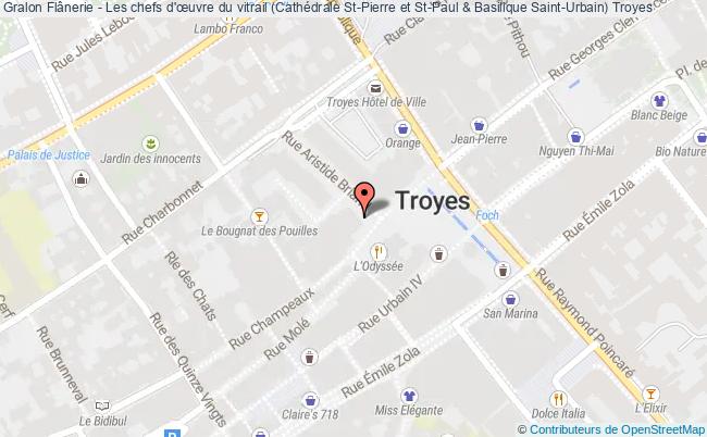 plan Flânerie - Les Chefs D'œuvre Du Vitrail (cathédrale St-pierre Et St-paul &amp; Basilique Saint-urbain) Troyes