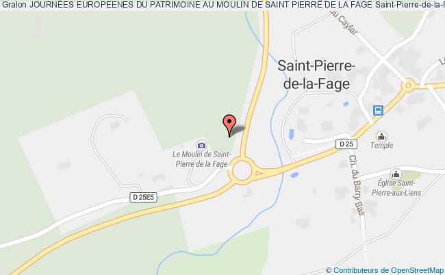 plan JournÉes Europeenes Du Patrimoine Au Moulin De Saint Pierre De La Fage Saint-Pierre-de-la-Fage