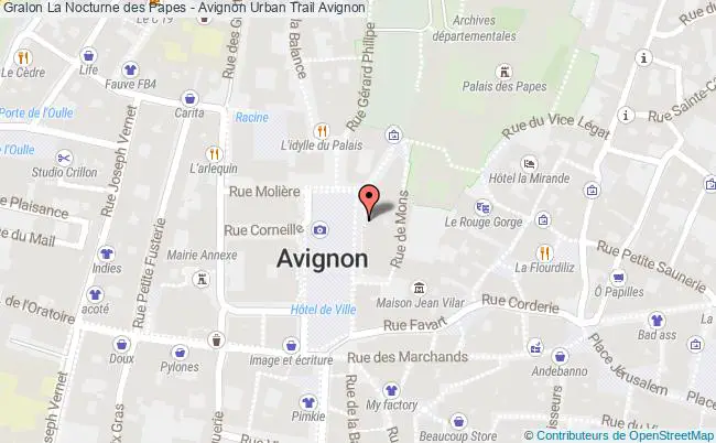 plan La Nocturne Des Papes - Avignon Urban Trail Avignon