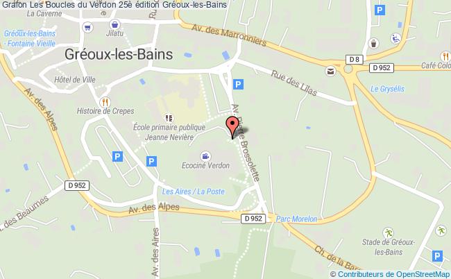 plan Les Boucles Du Verdon 25è édition Gréoux-les-Bains