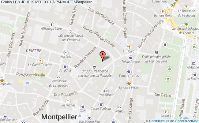 plan Les Jeudis Mo.co. La PanacÉe Montpellier