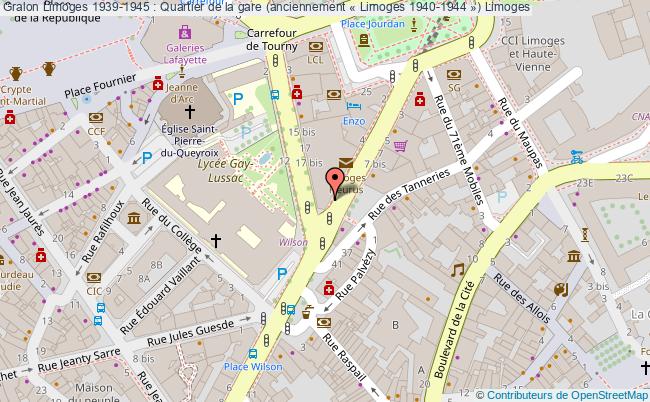 plan Limoges 1939-1945 - Quartier De La Gare Limoges