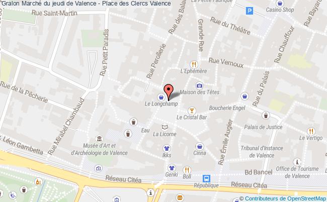 plan Marché Du Jeudi De Valence - Place Des Clercs Valence