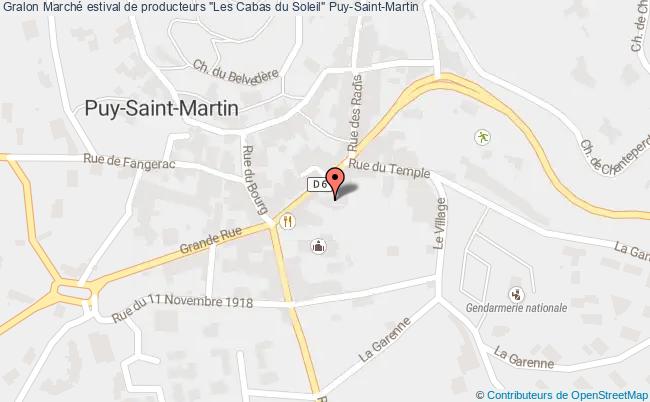 plan Marché Estival De Producteurs "les Cabas Du Soleil" Puy-Saint-Martin