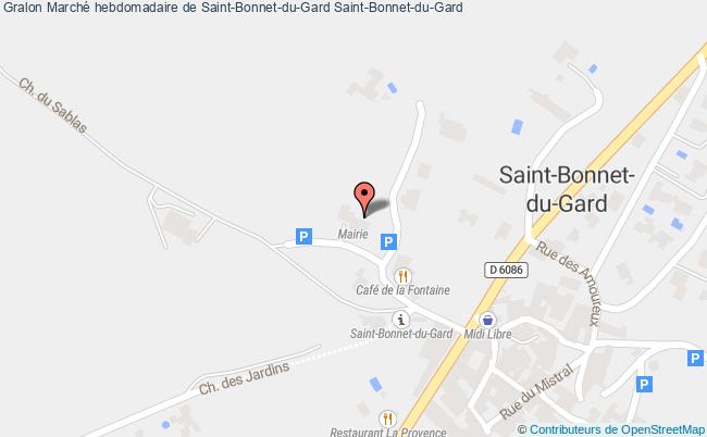 plan Marché Hebdomadaire De Saint-bonnet-du-gard Saint-Bonnet-du-Gard