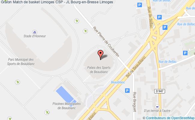 plan Match De Basket Limoges Csp - Jl Bourg-en-bresse Limoges