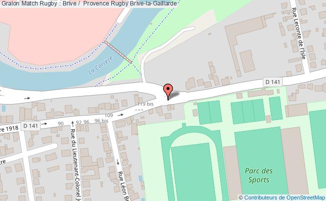 plan Match Rugby : Brive /  Aurillac Brive-la-Gaillarde