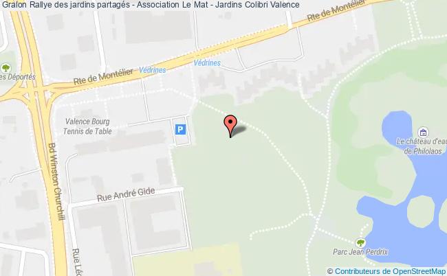 plan Rallye Des Jardins Partagés - Association Le Mat - Jardins Colibri Valence