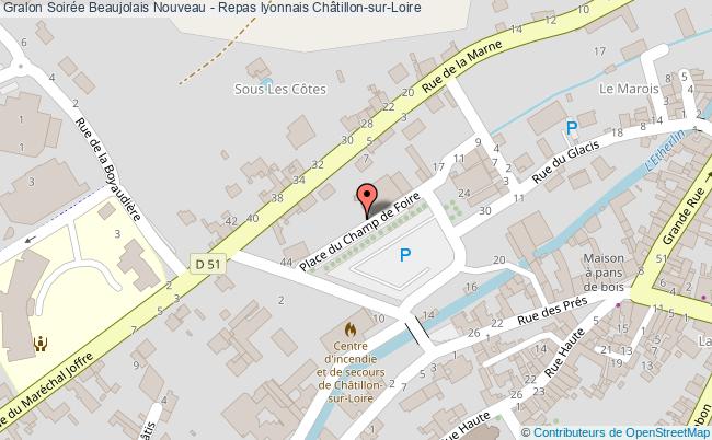 plan Soirée Beaujolais Nouveau - Repas Lyonnais Châtillon-sur-Loire