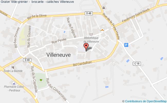 plan Vide-grenier -  Brocante - Calèches Villeneuve