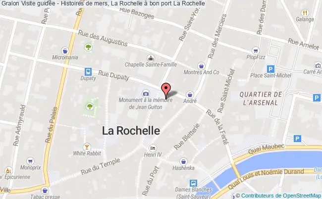 plan Visite Guidée - Histoires De Mers, La Rochelle à Bon Port La Rochelle