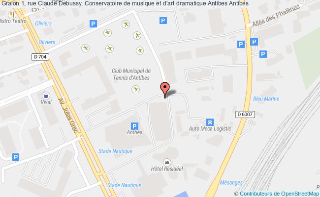 plan 1, rue Claude Debussy, Conservatoire de musique et d'art dramatique Antibes 