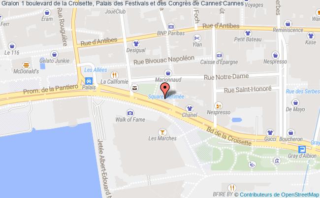 plan 1 boulevard de la Croisette, Palais des Festivals et des Congrès de Cannes 
