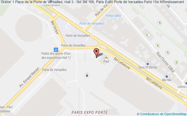 plan 1 Place de la Porte de Versailles, Hall 3 - îlot 3M 106, Paris Expo Porte de Versailles 