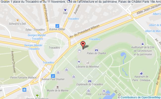 plan 1 place du Trocadéro et du 11 Novembre, Cité de l'architecture et du patrimoine, Palais de Chaillot 