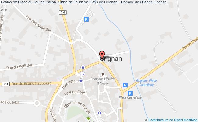 plan 12 Place du Jeu de Ballon, Office de Tourisme Pays de Grignan - Enclave des Papes 