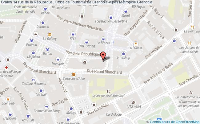 plan 14 rue de la République, Office de Tourisme de Grenoble-Alpes Métropole 