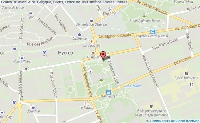plan 16 avenue de Belgique, Giens, Office de Tourisme de Hyères 