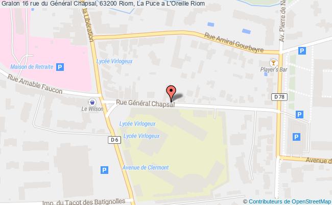 plan 16 rue du Général Chapsal, 63200 Riom, La Puce a L'Oreille 