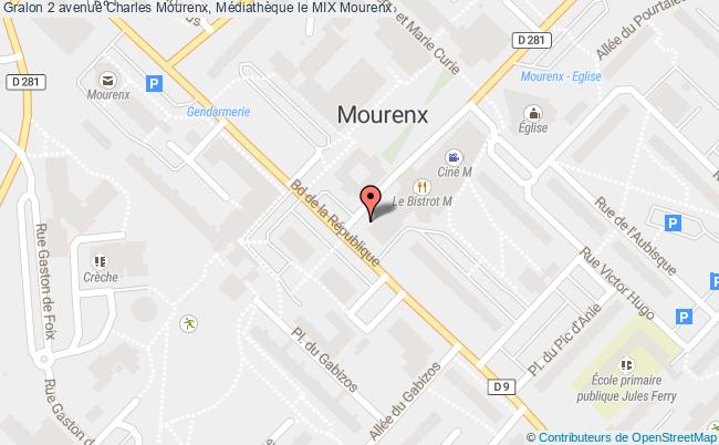 plan 2 avenue Charles Mourenx, Médiathèque le MIX 