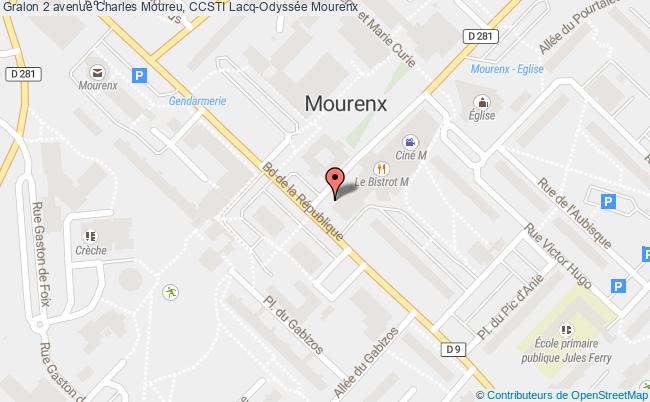 plan 2 avenue Charles Moureu, CCSTI Lacq-Odyssée 