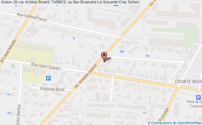 plan 29 rue Aristide Briand, TARBES, au Bar-Brasserie Le Soixante-Cinq 
