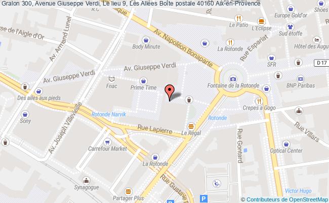 plan 300, Avenue Giuseppe Verdi, Le lieu 9, Les Allées Boîte postale 40160 