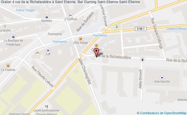 plan 4 rue de la Richelandière à Saint Etienne, Bar Gaming Saint Etienne 