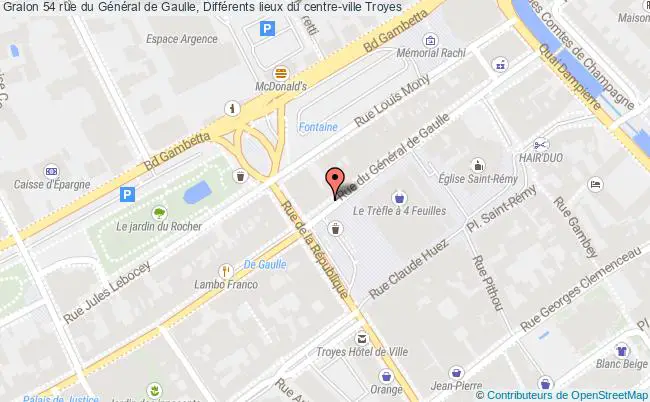 plan 54 rue du Général de Gaulle, Différents lieux du centre-ville 