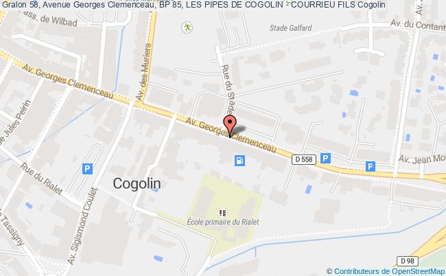 plan 58, Avenue Georges Clemenceau, BP 85, LES PIPES DE COGOLIN - COURRIEU FILS 
